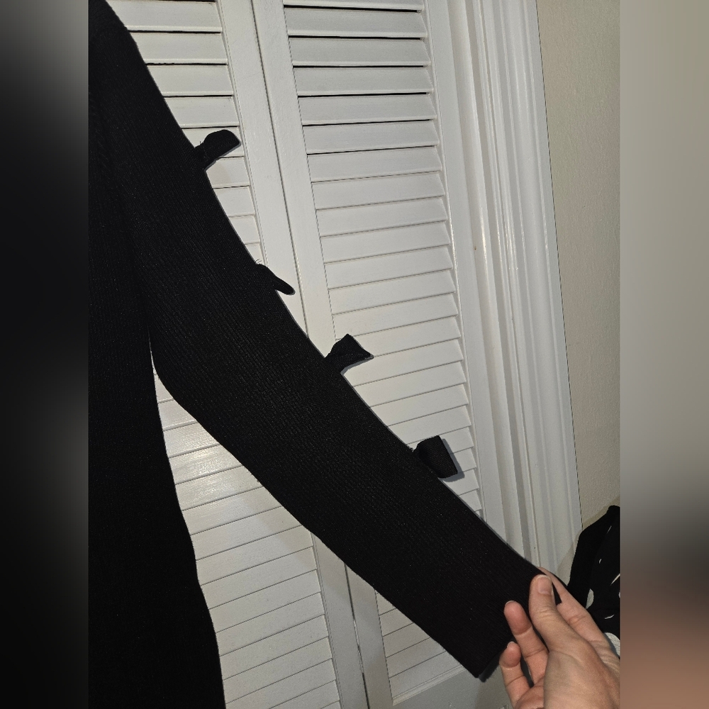Fashion Nova Black Cute As A Bow Ribbed Midi Dress 1X - Picture 6 of 13